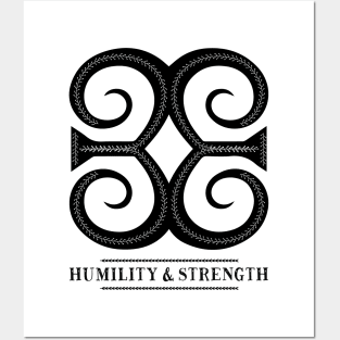 Africa Ghana Sankofa Adinkra Symbol "Humility & Strength" Black Colour. Posters and Art